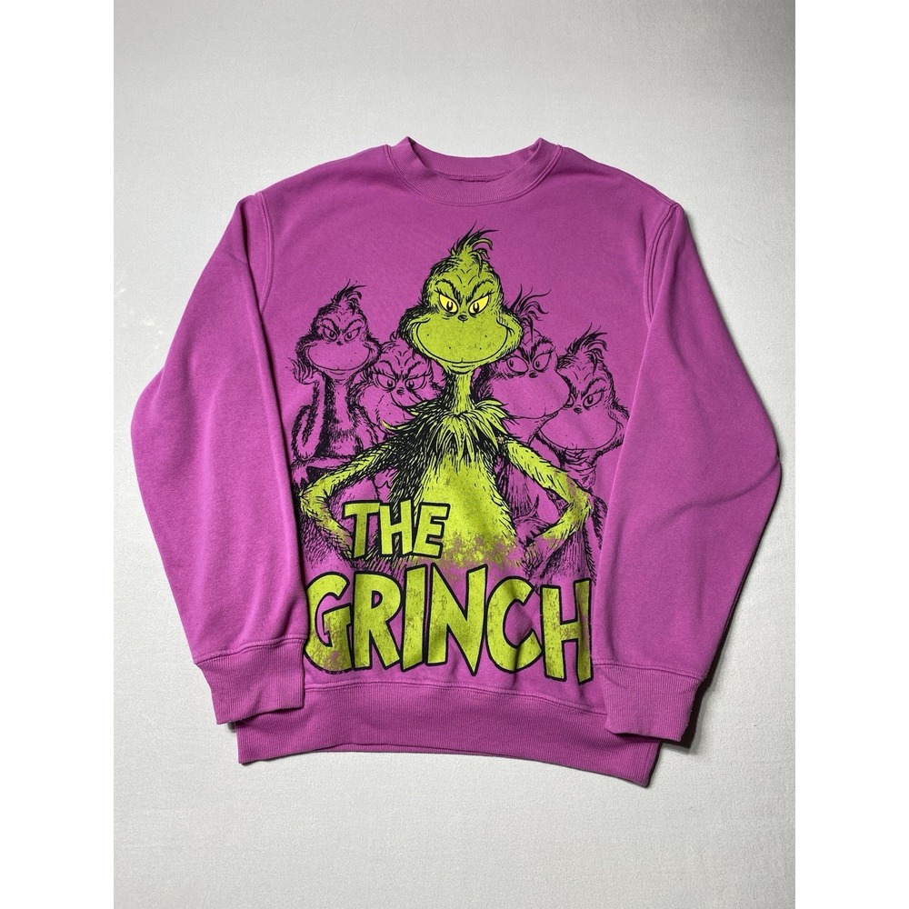 The Grinch Sweatshirt Womens XS Pink You're A Mean One Dr Seuss Graphic